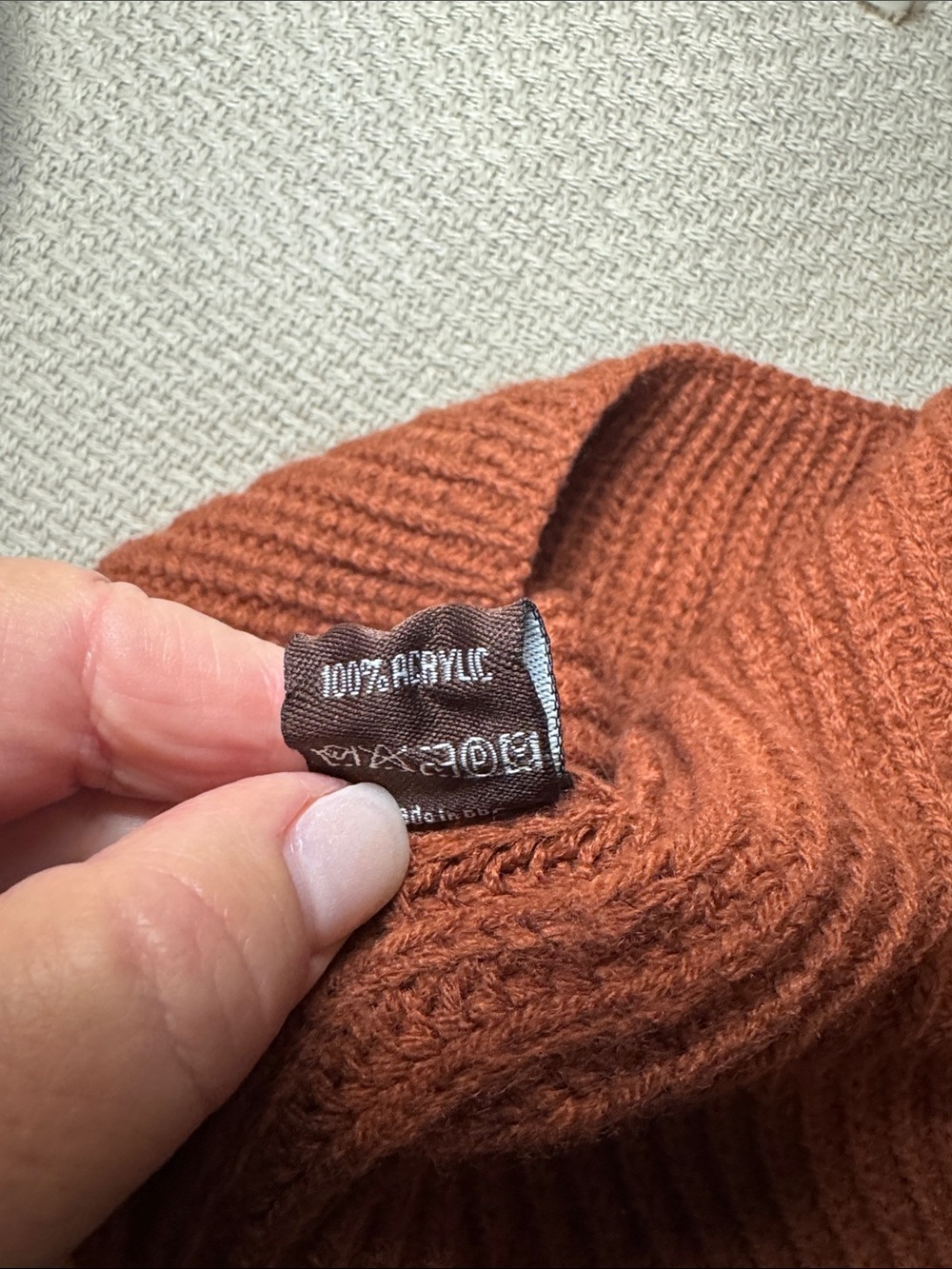 Cozy Rust Knit Infinity Scarf - Picture 3 of 3